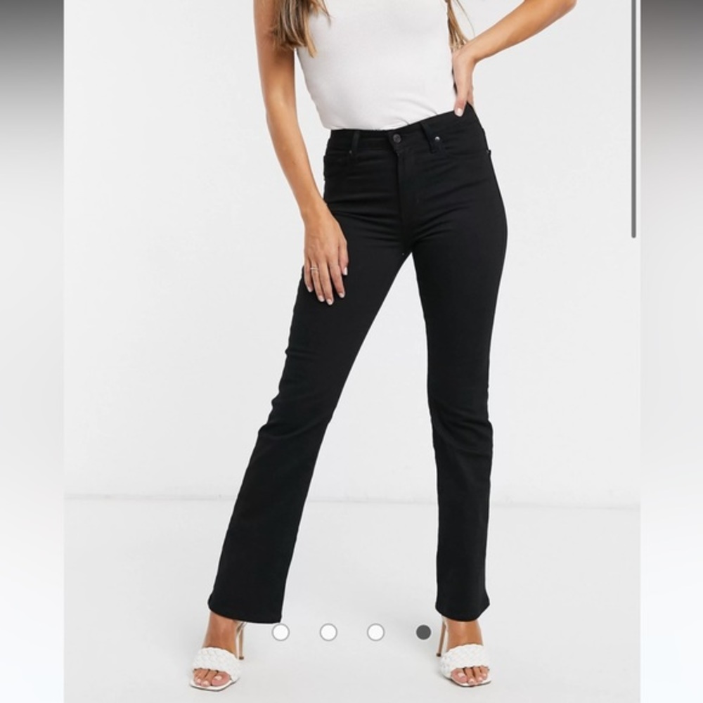 Levis 724 High Rise‎ Straight Leg Jeans Black Denim Womens Pants